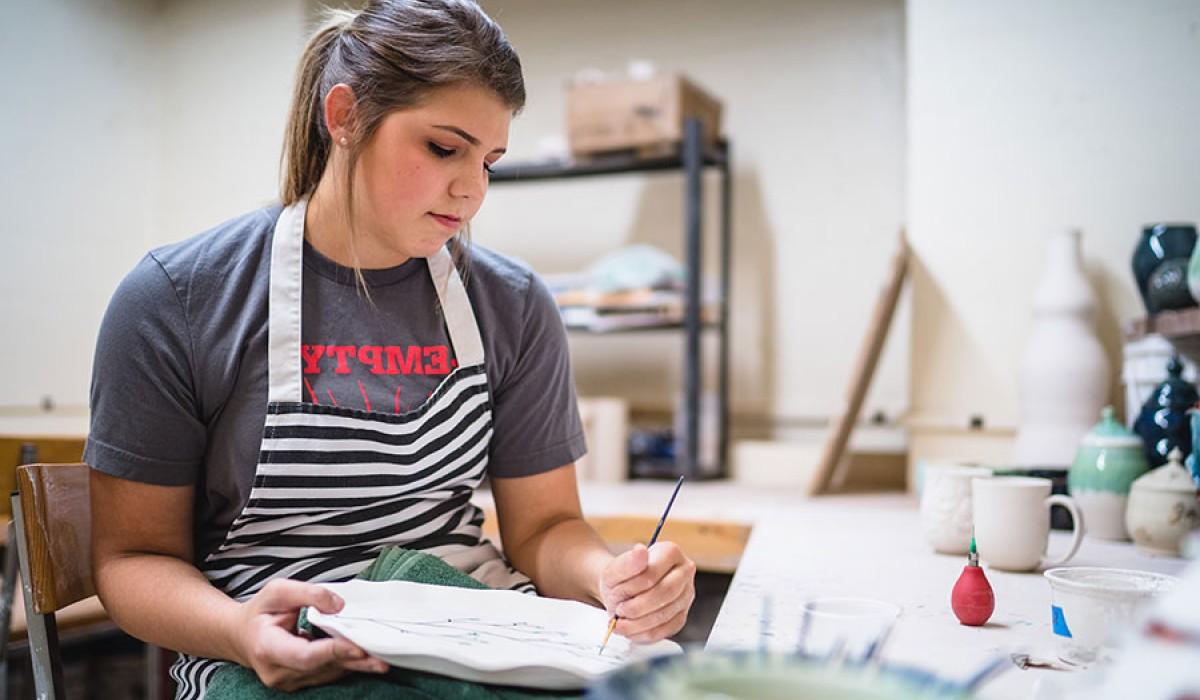 Students at work in the Art Department